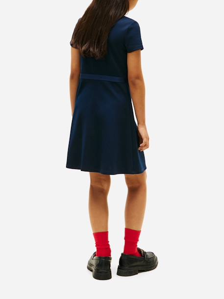 Robe fille à manches courtes Bleu foncé 3 - vertbaudet enfant 