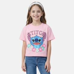 -T-shirt manches courtes fille avec personnage lilo & stitch