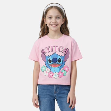 Fille-T-shirt, sous-pull-T-shirt manches courtes fille avec personnage lilo & stitch