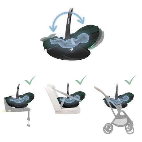 Pack cosi pebble pro 2 + pearl 360 pro 2 + embase familyfix 360 pro Black+Graphite+Green+Truffle 16 - vertbaudet enfant 