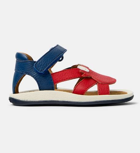 Sandales cuir bicho fw twins Rouge bleu 1 - vertbaudet enfant 