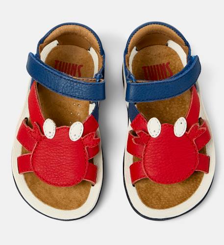 Sandales cuir bicho fw twins Rouge bleu 3 - vertbaudet enfant 