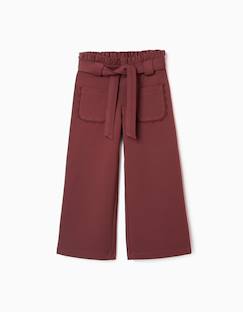 -Pantalon à jambe large en maille milano avec ceinture