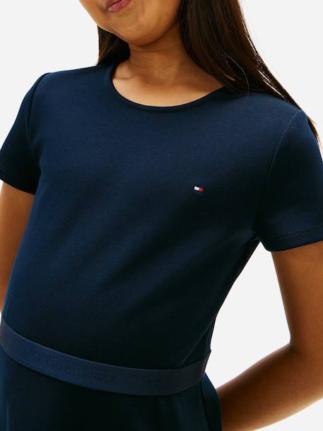 Robe fille à manches courtes Bleu foncé 4 - vertbaudet enfant 