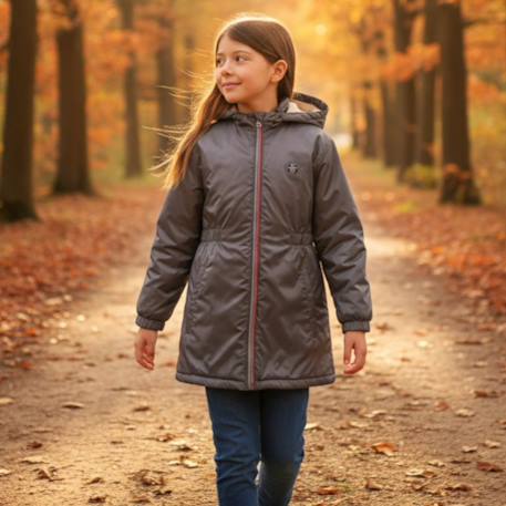 Parka fille imprimée Gris+Noir 2 - vertbaudet enfant 