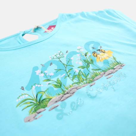 T shirt fille manches courtes Blanc+Bleu+Gris+Jaune 9 - vertbaudet enfant 