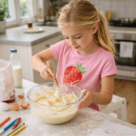 T-shirt manches courtes imprimé, col rond Corail+Jaune pâle+Rose 12 - vertbaudet enfant 