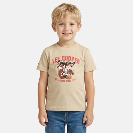 T shirt garçon manches courtes imprimé Beige+Gris+Marine+Noir+Rouge 1 - vertbaudet enfant 