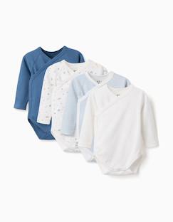 Bébé-Body-Lot de 4 bodies croisés unis/imprimés