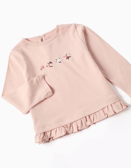 Ensemble de jogging 3 pièces en coton avec imprimé floral Blanc 3 - vertbaudet enfant 