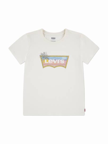 T-shirt fille col rond Blanc cassé 1 - vertbaudet enfant 