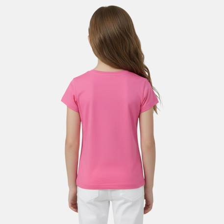 T shirt fille manches courtes Fushia+Jaune+Orange+Rosatre 2 - vertbaudet enfant 