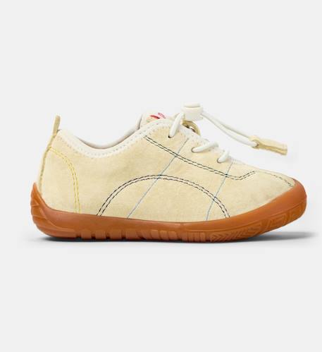 Baskets garçon cuir peu path Jaune pastel+Marine+Rouge moyen 1 - vertbaudet enfant 