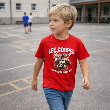 T shirt garçon manches courtes imprimé Beige+Gris+Marine+Noir+Rouge 18 - vertbaudet enfant 