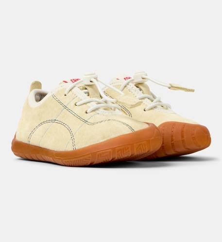 Baskets garçon cuir peu path Jaune pastel+Marine+Rouge moyen 2 - vertbaudet enfant 
