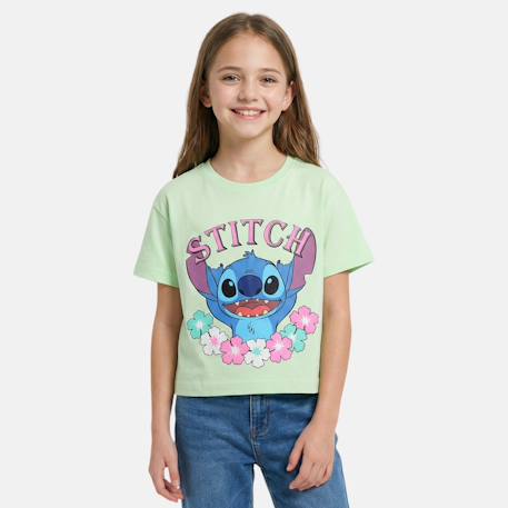 T-shirt manches courtes fille avec personnage lilo & stitch Rose+Vert 6 - vertbaudet enfant 