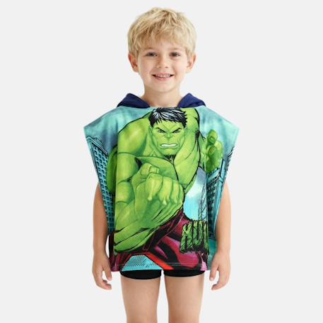 Poncho de bain avec imprimé garçon avengers Vert 1 - vertbaudet enfant 
