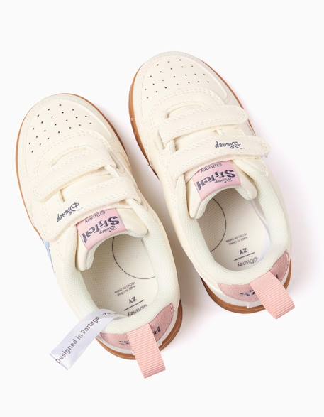 Baskets avec imprimé stitch et brides à scratch Beige clair 3 - vertbaudet enfant 