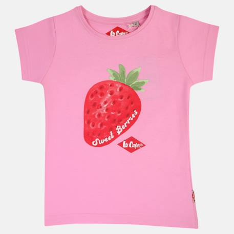T-shirt manches courtes avec dessin Beige+Blanc+Orange+Rose 18 - vertbaudet enfant 