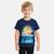 T-shirt manches courtes imprimé, col rond Bleu ciel+Gris clair+Jaune pâle+Marine 16 - vertbaudet enfant 