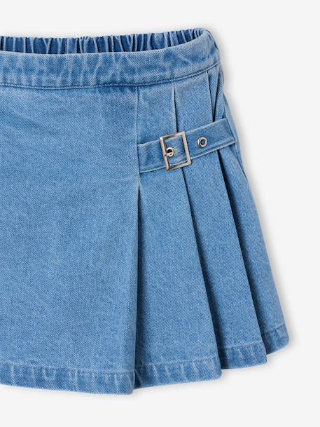 Jupe short fille plissée bleu moyen 3 - vertbaudet enfant 