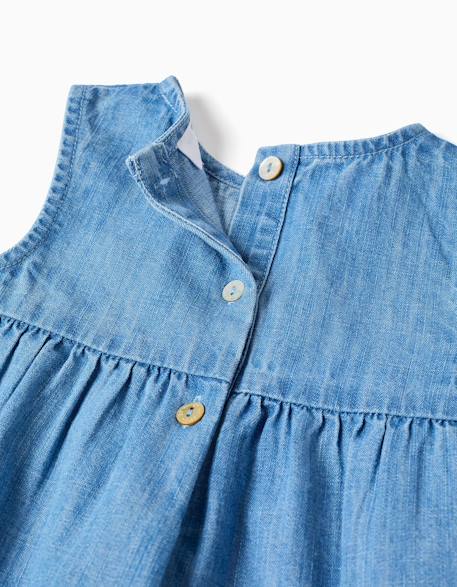 Body en coton + robe en jean sans manches Bleu 4 - vertbaudet enfant 