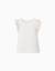 T-shirt en coton côtelé avec manches à volants Beige clair 1 - vertbaudet enfant 