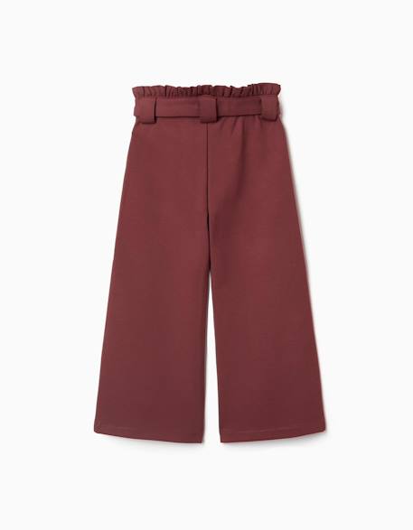 Pantalon à jambe large en point de rome avec ceinture Marrón 2 - vertbaudet enfant 