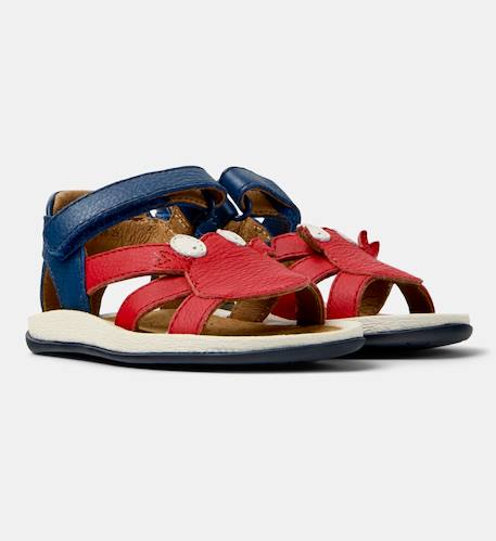 Sandales cuir bicho fw twins Rouge bleu 2 - vertbaudet enfant 