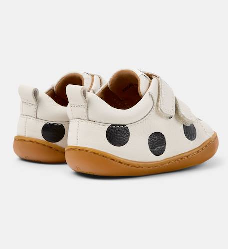 Baskets cuir PEU CAMI Blanc natural+Blanc noir+Jaune pastel+Marine+Rouge moyen 9 - vertbaudet enfant 