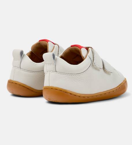 Baskets cuir PEU CAMI Blanc natural+Blanc noir+Jaune pastel+Marine+Rouge moyen 4 - vertbaudet enfant 