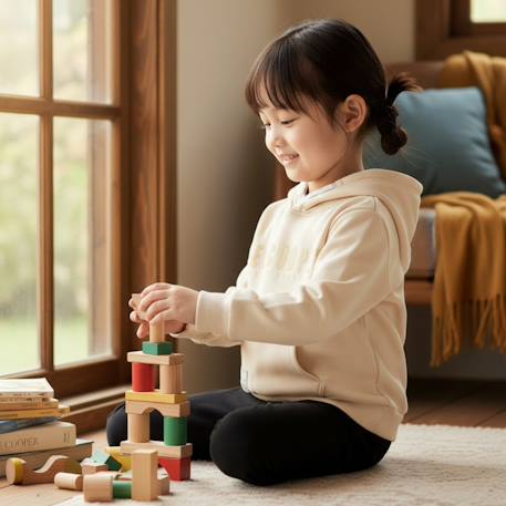 Sweat à capuche fille imprimé Blanc+Mauve 2 - vertbaudet enfant 