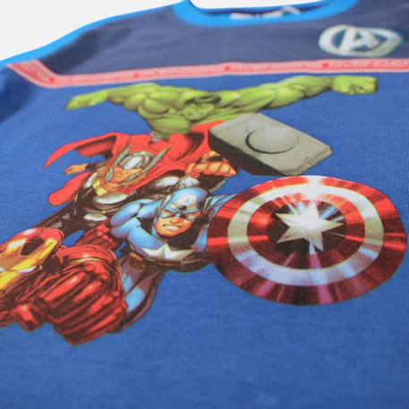 T-shirt manches courtes garçon avec imprimé avengers Bleu+Marine 4 - vertbaudet enfant 
