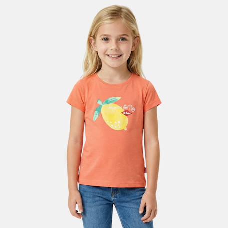 Fille-T-shirt, sous-pull-T-shirt-T-shirt manches courtes avec dessin