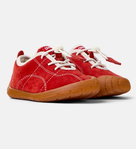 Baskets garçon cuir peu path Jaune pastel+Marine+Rouge moyen 12 - vertbaudet enfant 