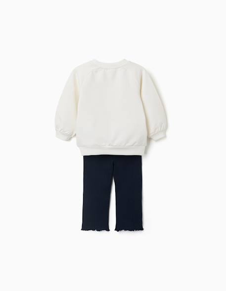 Ensemble sweat et pantalon en coton Blanc 2 - vertbaudet enfant 