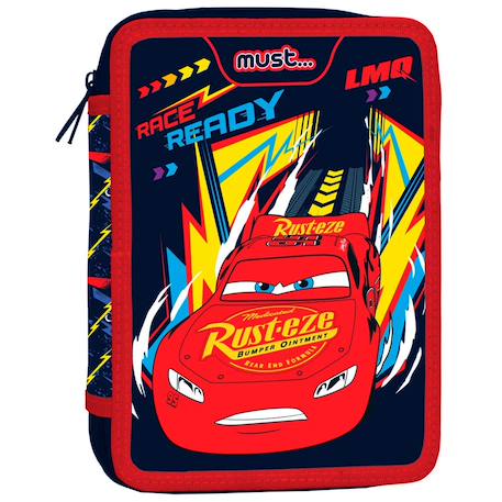 Trousse double compartiment remplie motif cars en polyester cars Bleu marine 1 - vertbaudet enfant 