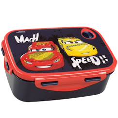 Puériculture-Boîte à goûter cars mach speed en pvc 17 cm à rabat