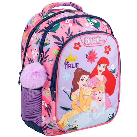 Sac à dos scolaire disney princess be true avec 2 compartiments 43 cm Bleu marine 1 - vertbaudet enfant 