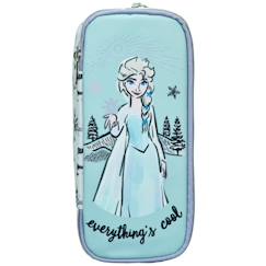 Jouet-Matériel scolaire-Trousse zippée tissu toile avec imprimé elsa la reine des neiges