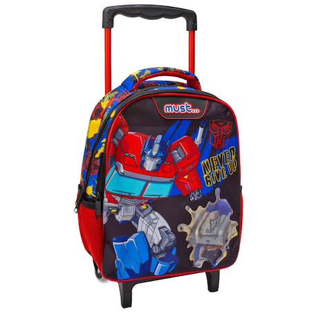 Trolley cartable préscolaire transformers epic play poignée télescopique et roues Noir / rouge / bleu 1 - vertbaudet enfant 