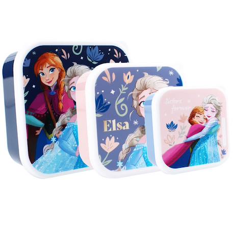 Set de boîtes à goûter 3 en 1 la reine des neiges en pvc – 12 cm Blanc 1 - vertbaudet enfant 