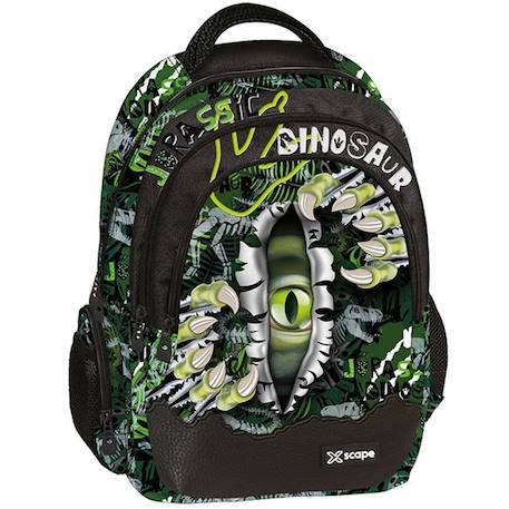 Garçon-Sac à dos primaire xscape dino – 42 cm, 3 poches à zip – polyester 600d