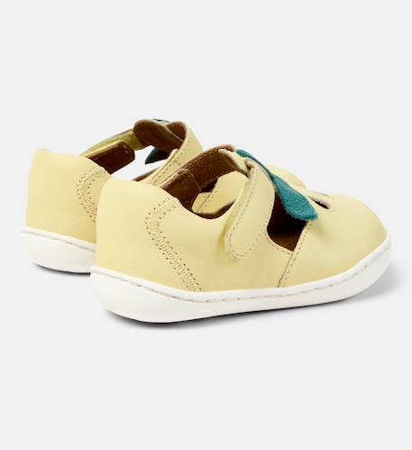 Sandales fille cuir peu cami twins Jaune pastel 4 - vertbaudet enfant 