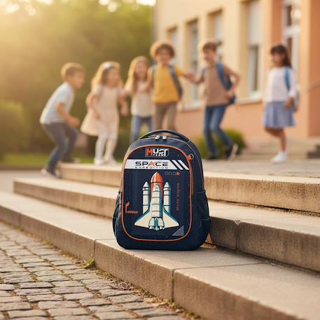 Sac à dos must space expedition 43 cm – 2 compartiments zippés must Blanc / bleu / ciel / blanc 2 - vertbaudet enfant 