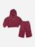 Ensemble deux pièces pour enfant sweat à capuche et pantalon doux Fuchsia 1 - vertbaudet enfant 