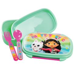 Puériculture-Boîte à goûter gabby et la maison magique avec couverts, pvc étanche