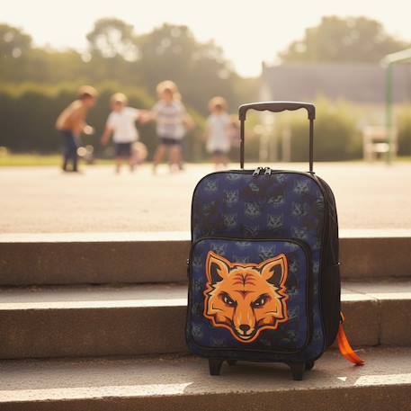 Sac à dos trolley cmp motif renard en tissu imprimé Bleu marine 2 - vertbaudet enfant 