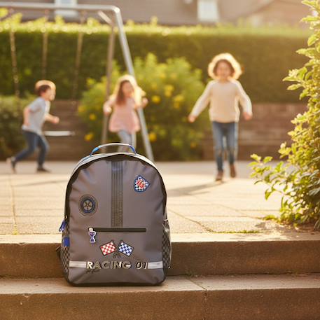 Sac à dos scolaire garçon - 43 cm Bleu+Bleu / jaune+Gris 6 - vertbaudet enfant 