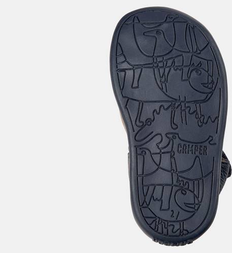 Sandales garçon cuir BICHO Bleu marine 5 - vertbaudet enfant 